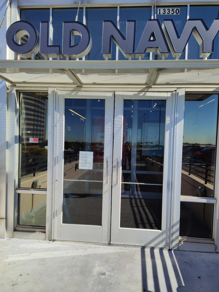 storefront door repair for Old Navy in Dallas, Texas
