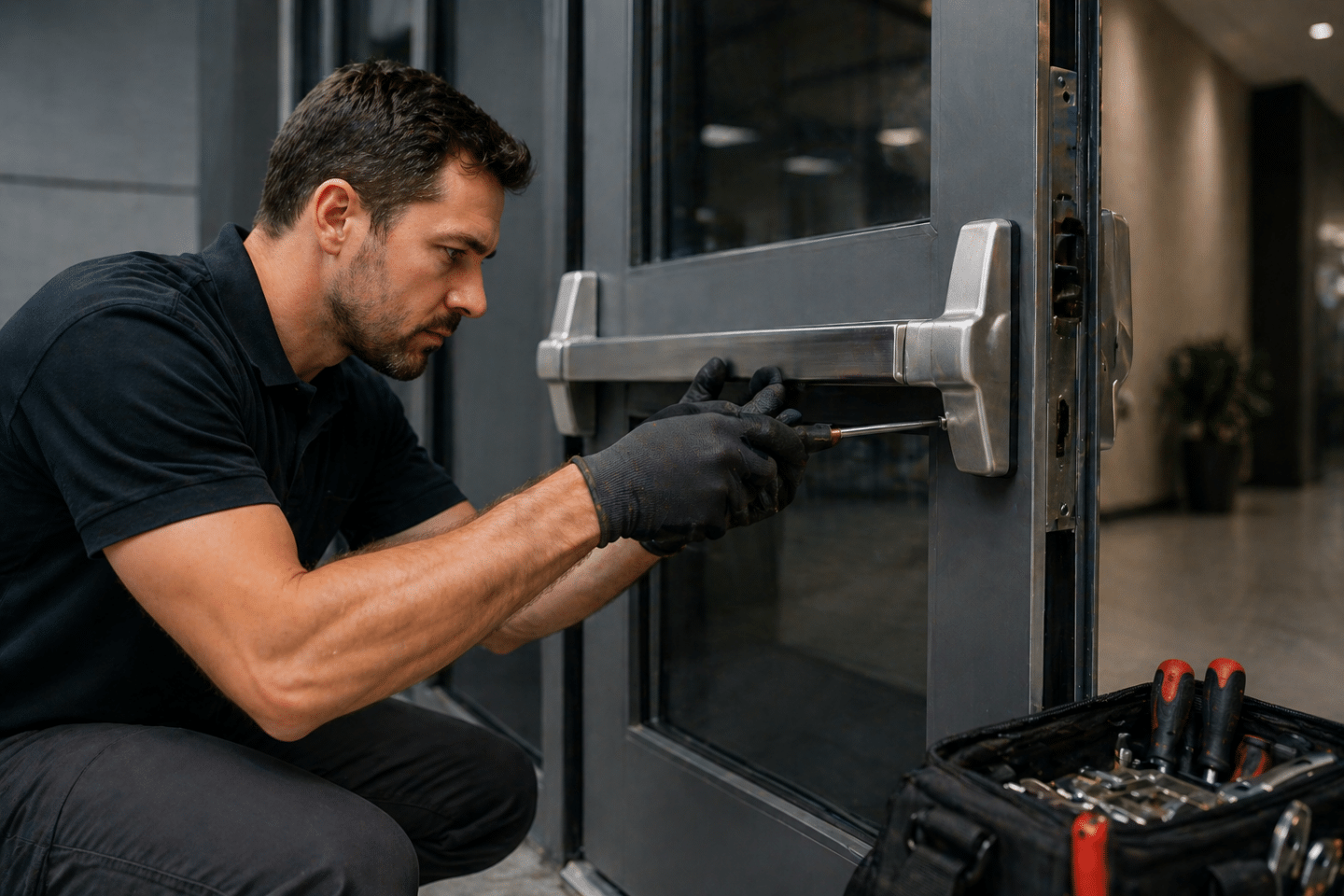 Panic Bar Commercial Door Replacement